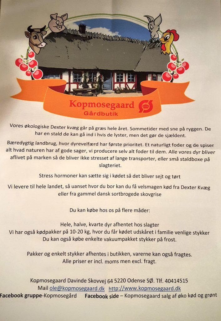Flyer; Kopmosegaard Gårdbutik